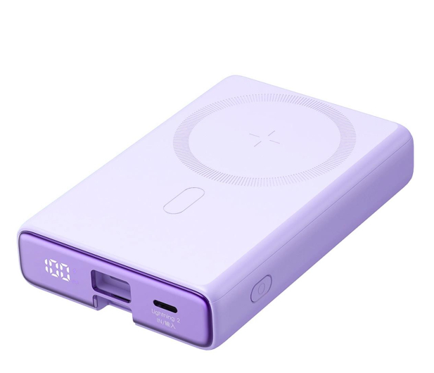 JoyRoom Powerbank magnetyczny 10000mAh 20W z podstawką fioletowy 6941237112552 - 1257847 - zdjęcie 2